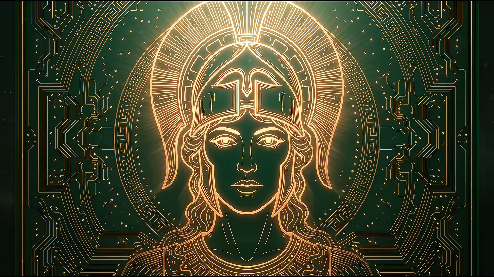 Art Deco Athena Glow 4K Gif Wallpaper