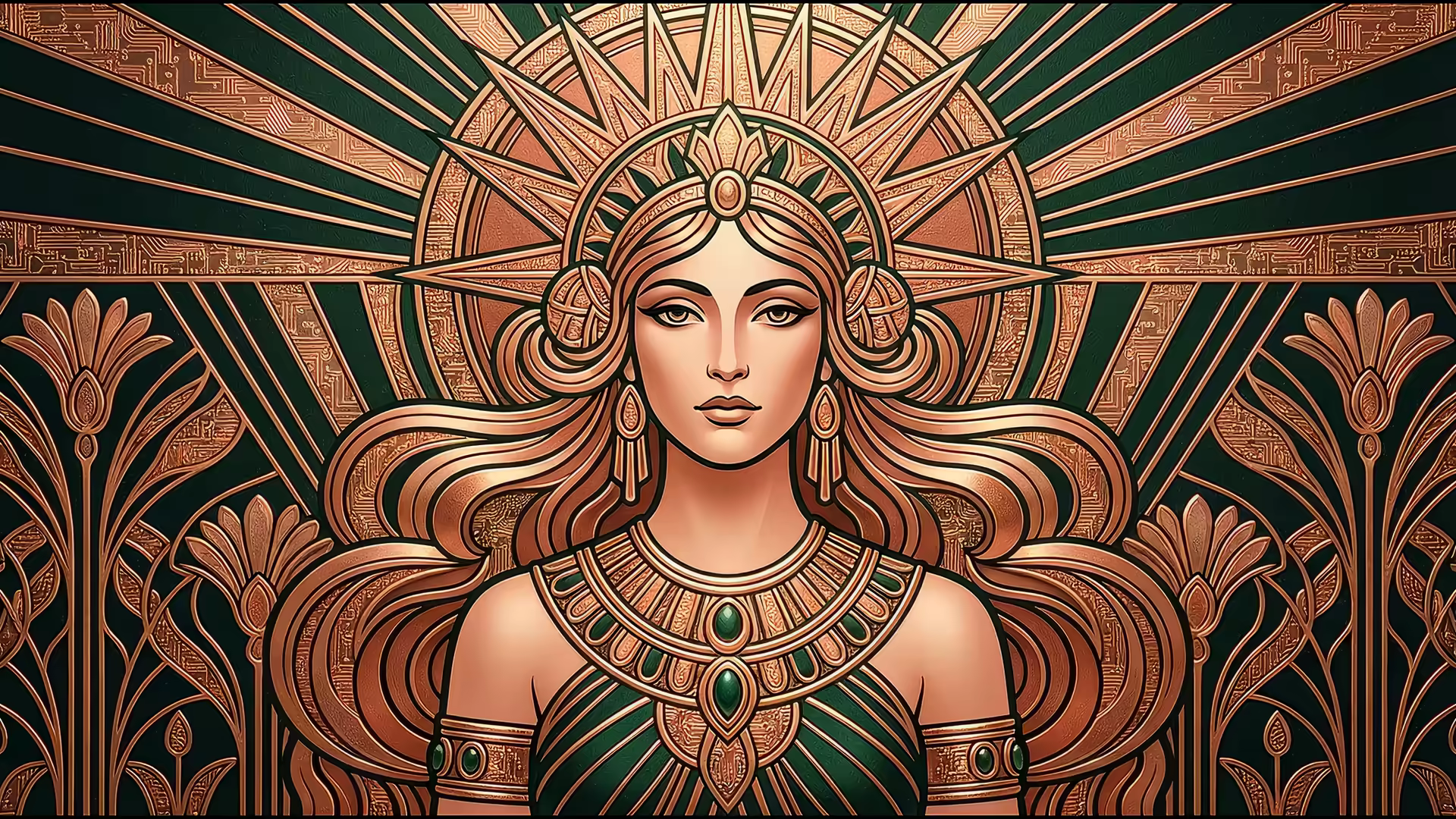 Art Deco Goddess 4K Gif Wallpaper