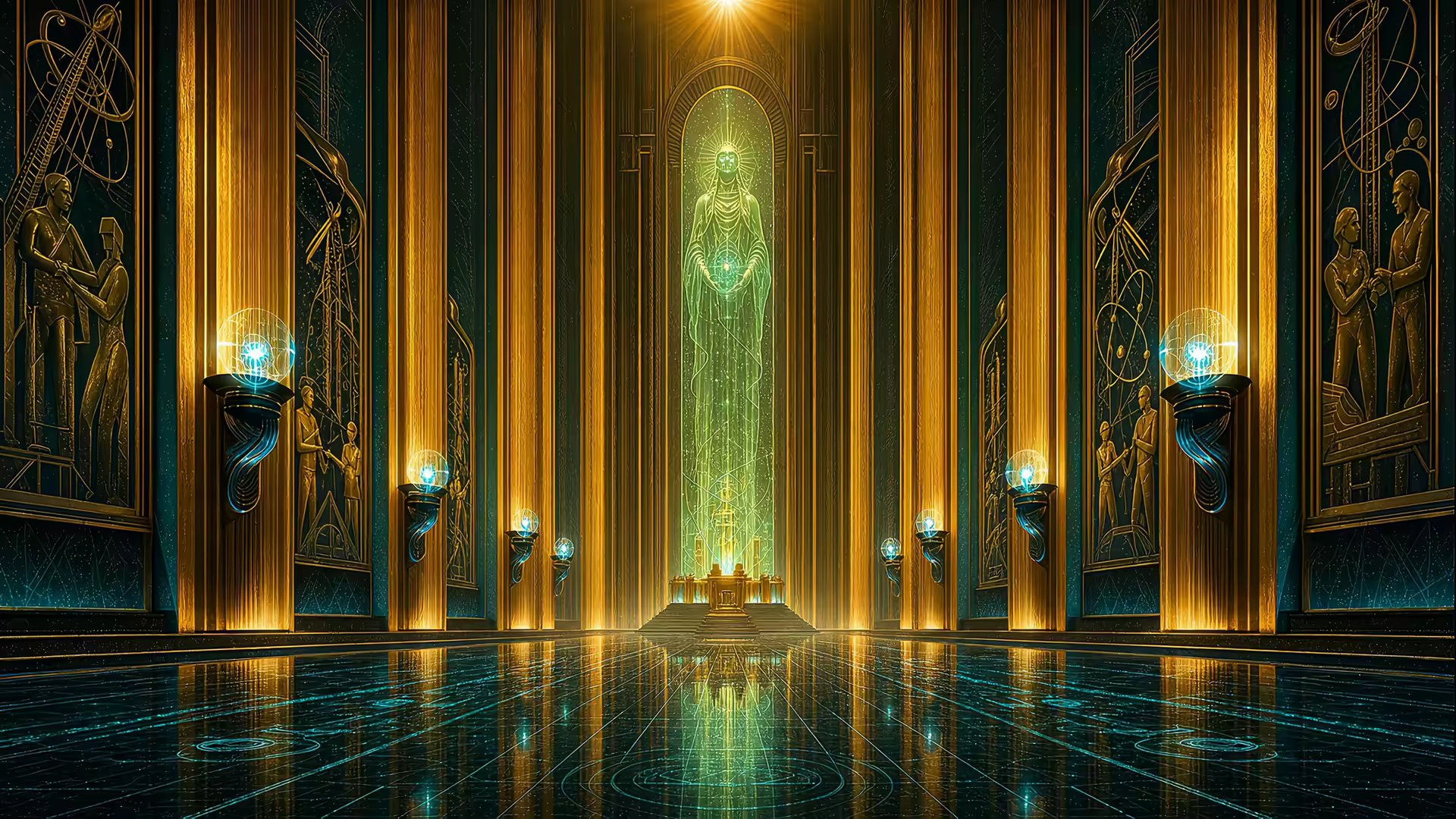 Sci-Fi Paramount Lobby 4K Gif Wallpaper