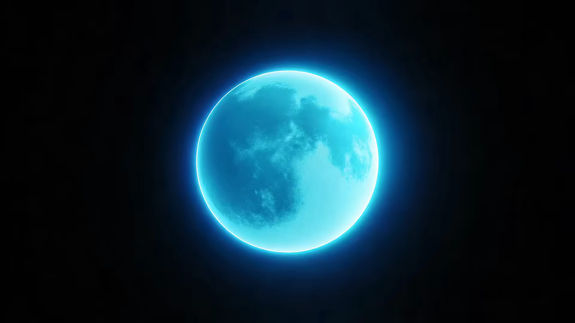 Blue Neon Full Moon 4K Gif Wallpaper
