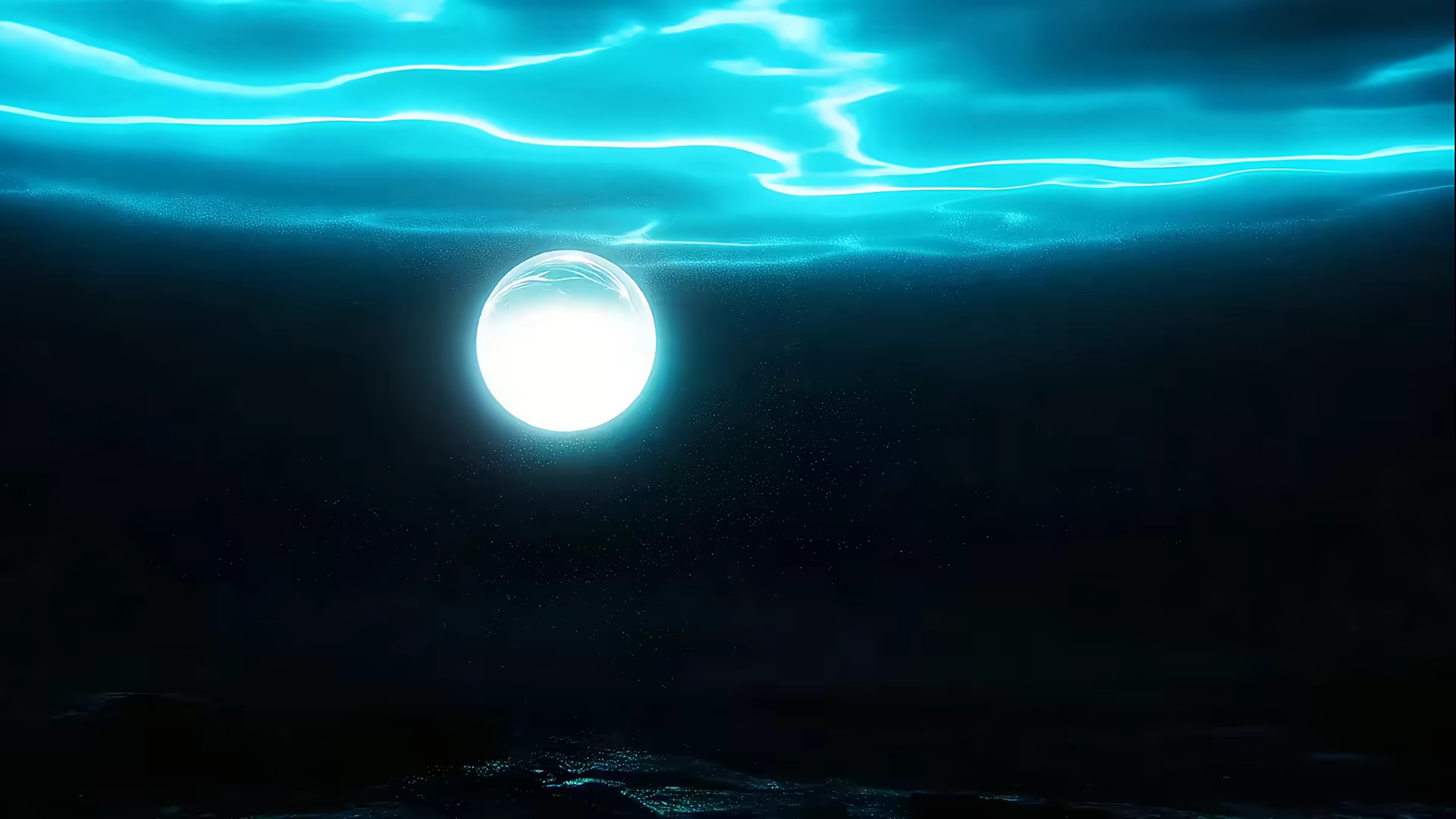 Blue Neon Underwater Moon 4K Gif Wallpaper
