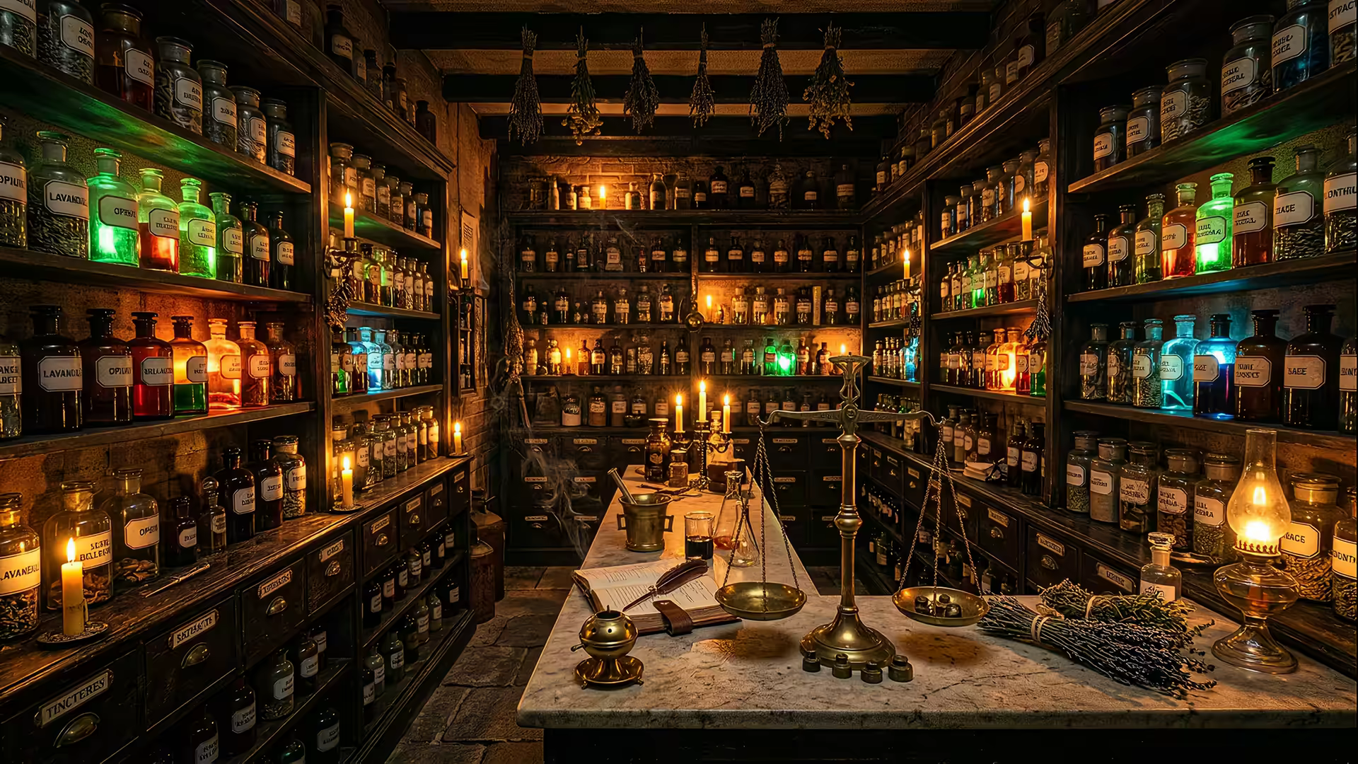 Dark Academia Apothecary 4K Gif Wallpaper