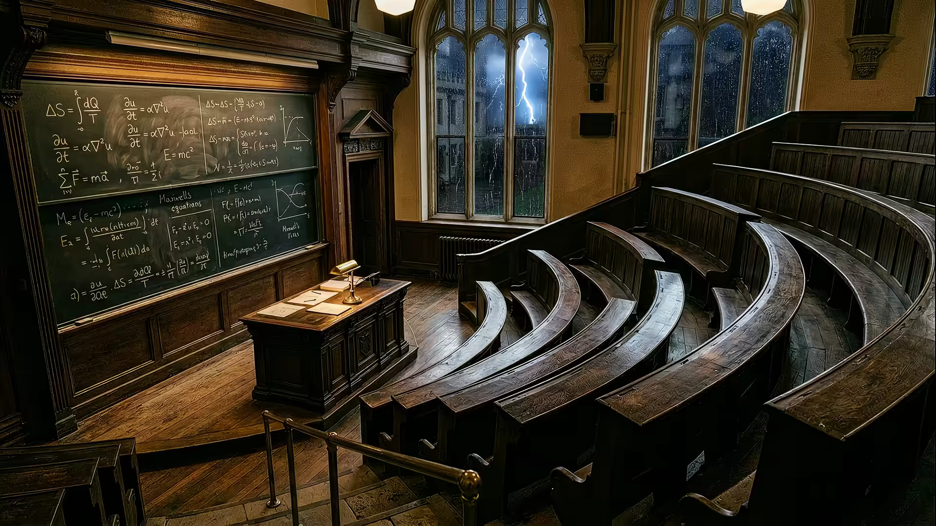 Dark Academia Lecture Hall 4K Gif Wallpaper