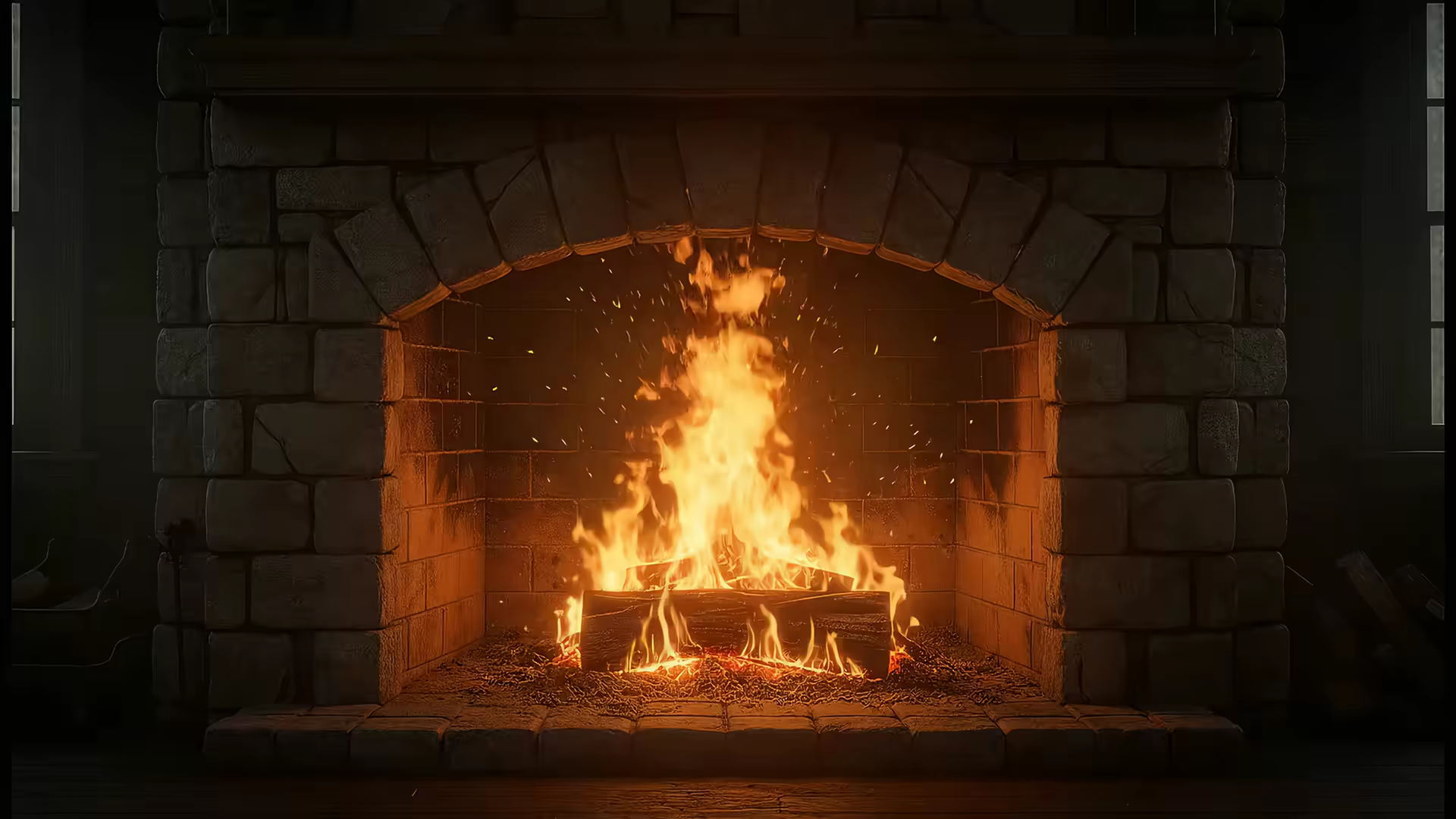 Cinematic Fireplace 4K Gif Wallpaper