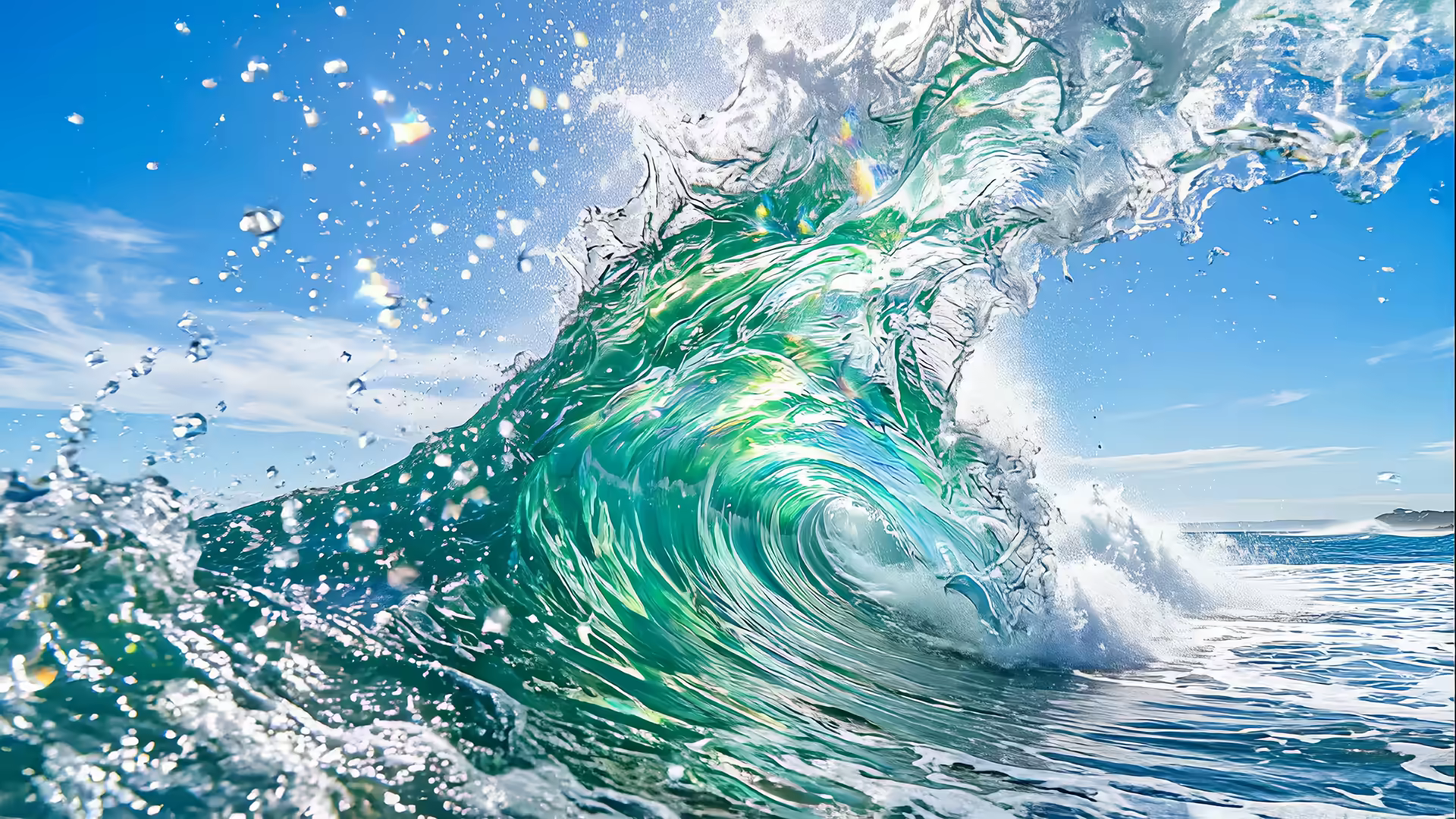 Frutiger Aero Ocean Wave 4K Gif Wallpaper