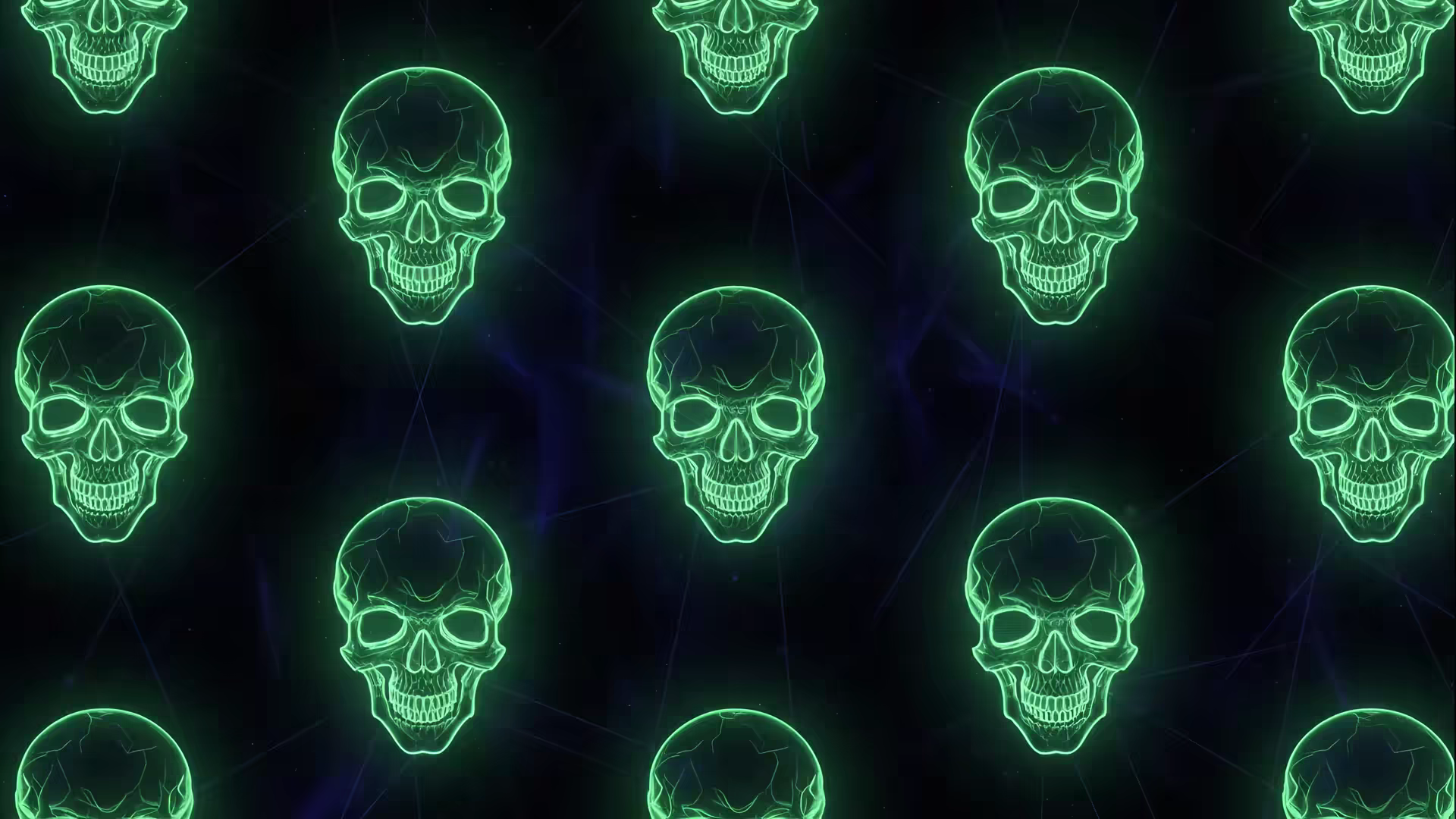 Green Neon Skull 4K Gif Wallpaper