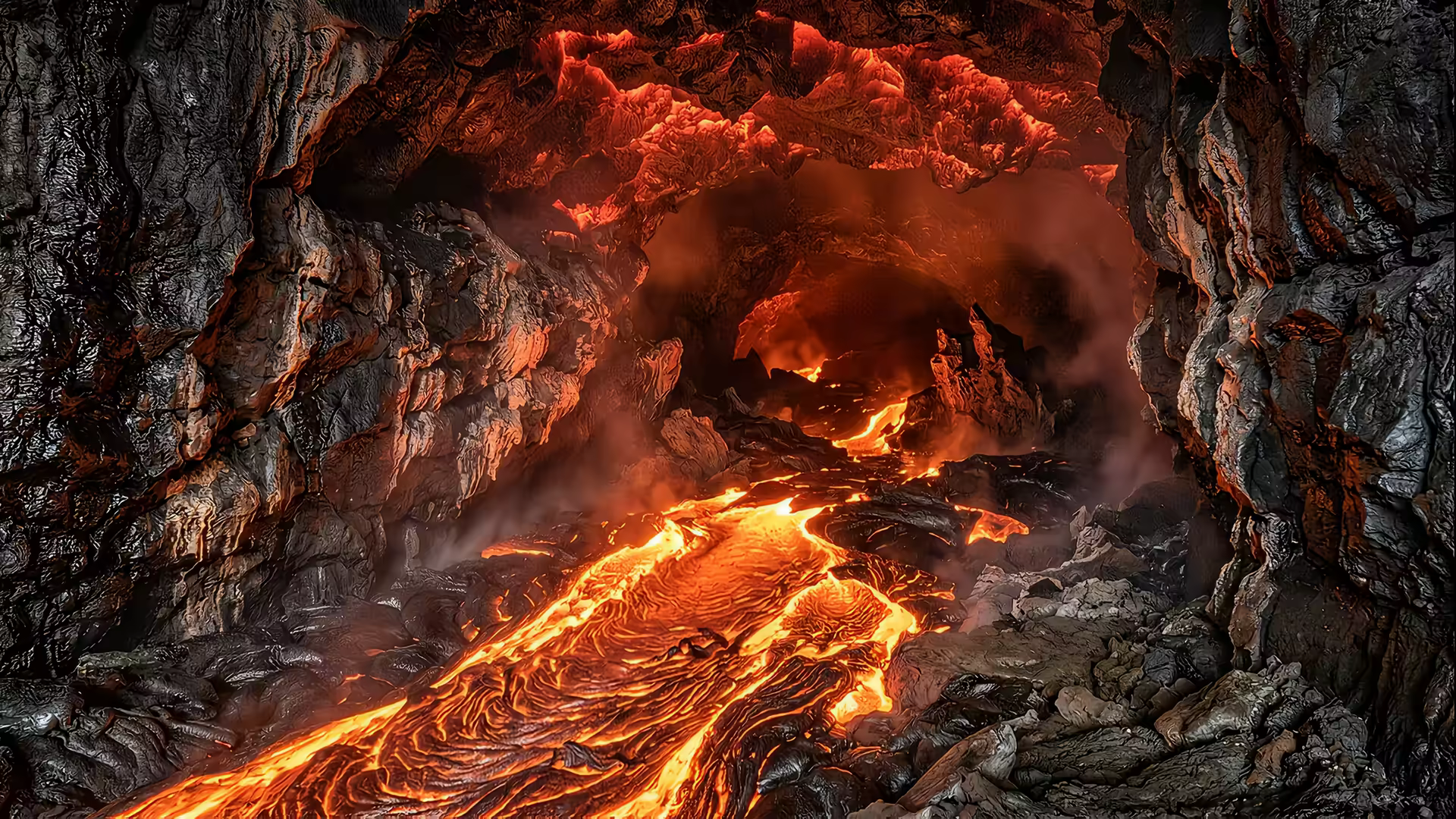 Lava Tube Glow 4K Gif Wallpaper