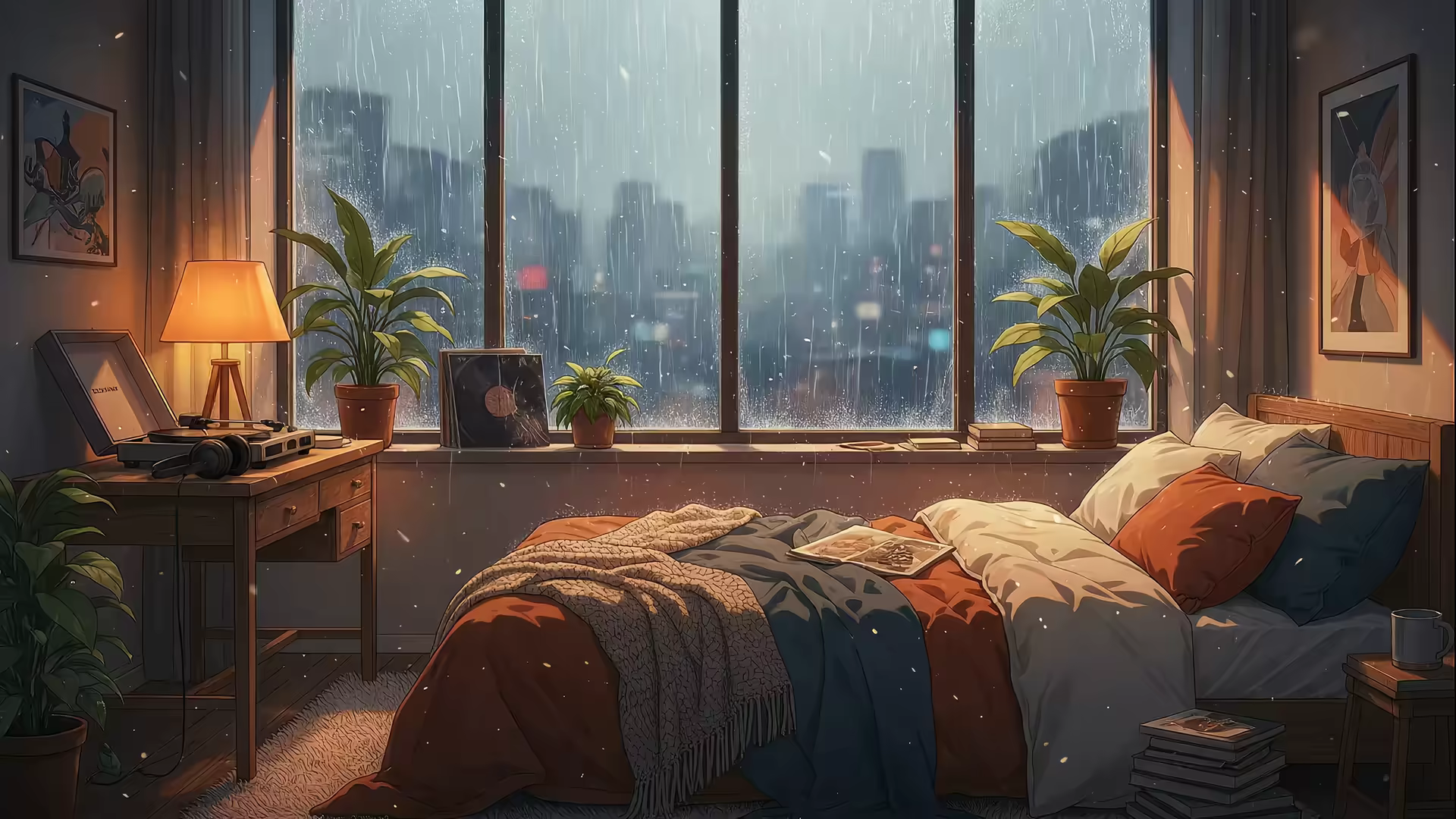 Lofi Rainy Window 4K Gif Wallpaper
