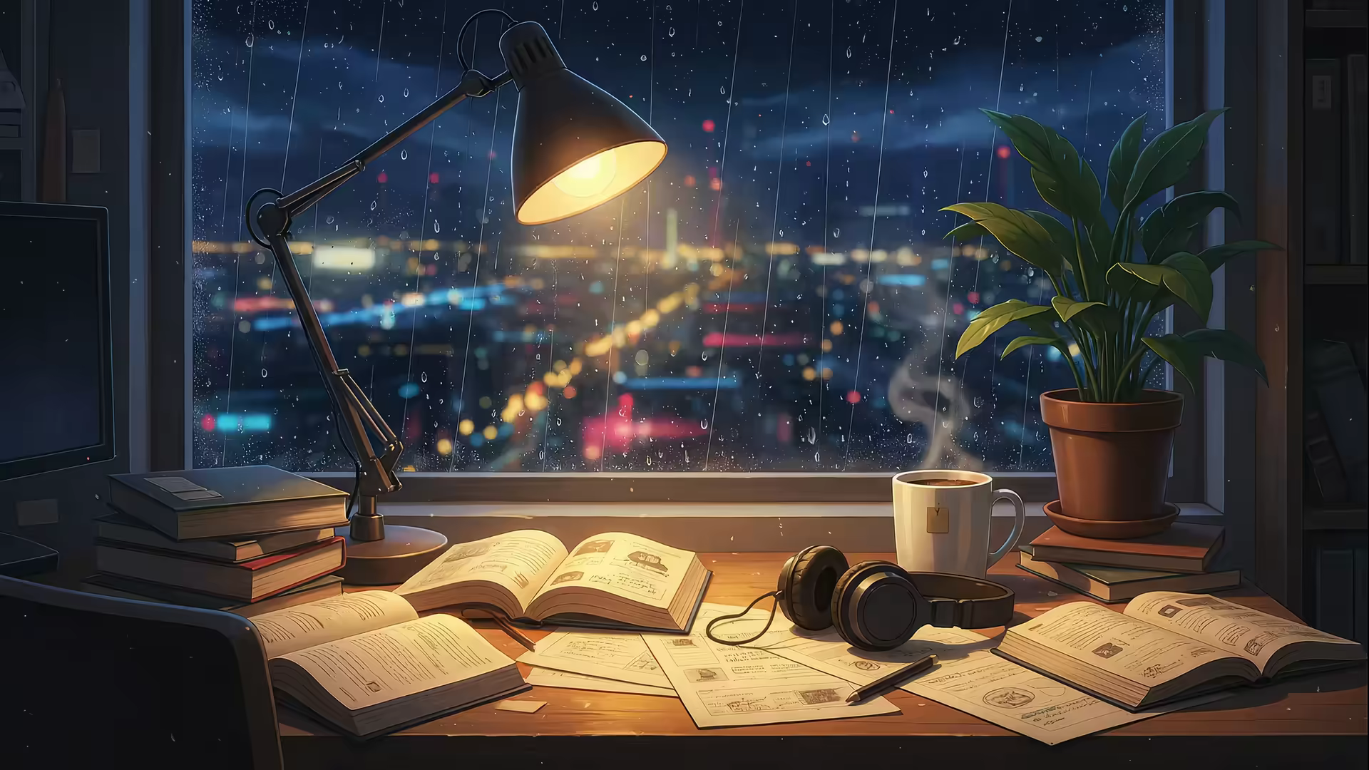 Lofi Study Desk 4K Gif Wallpaper