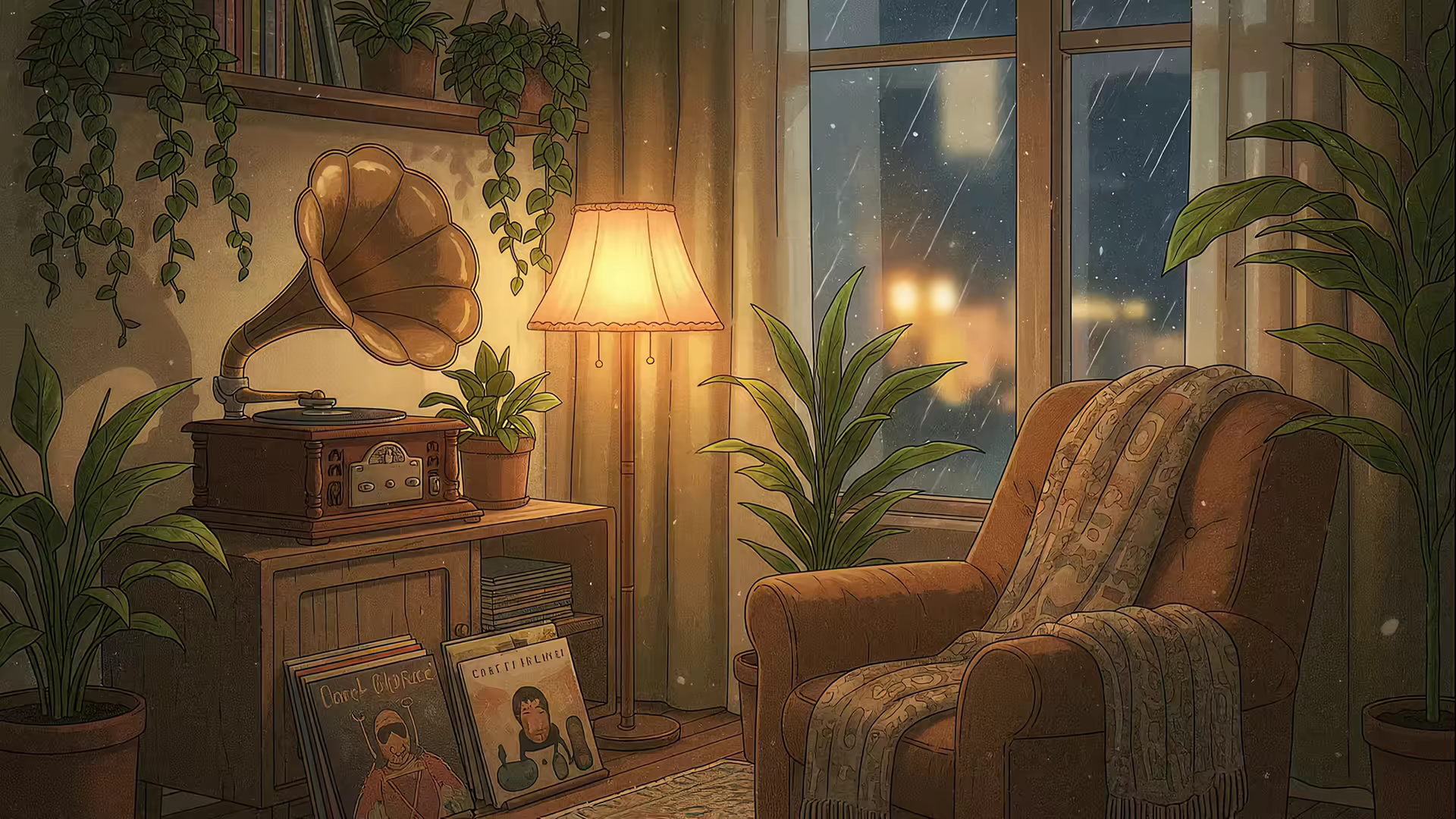 Lofi Vinyl Corner 4K Gif Wallpaper