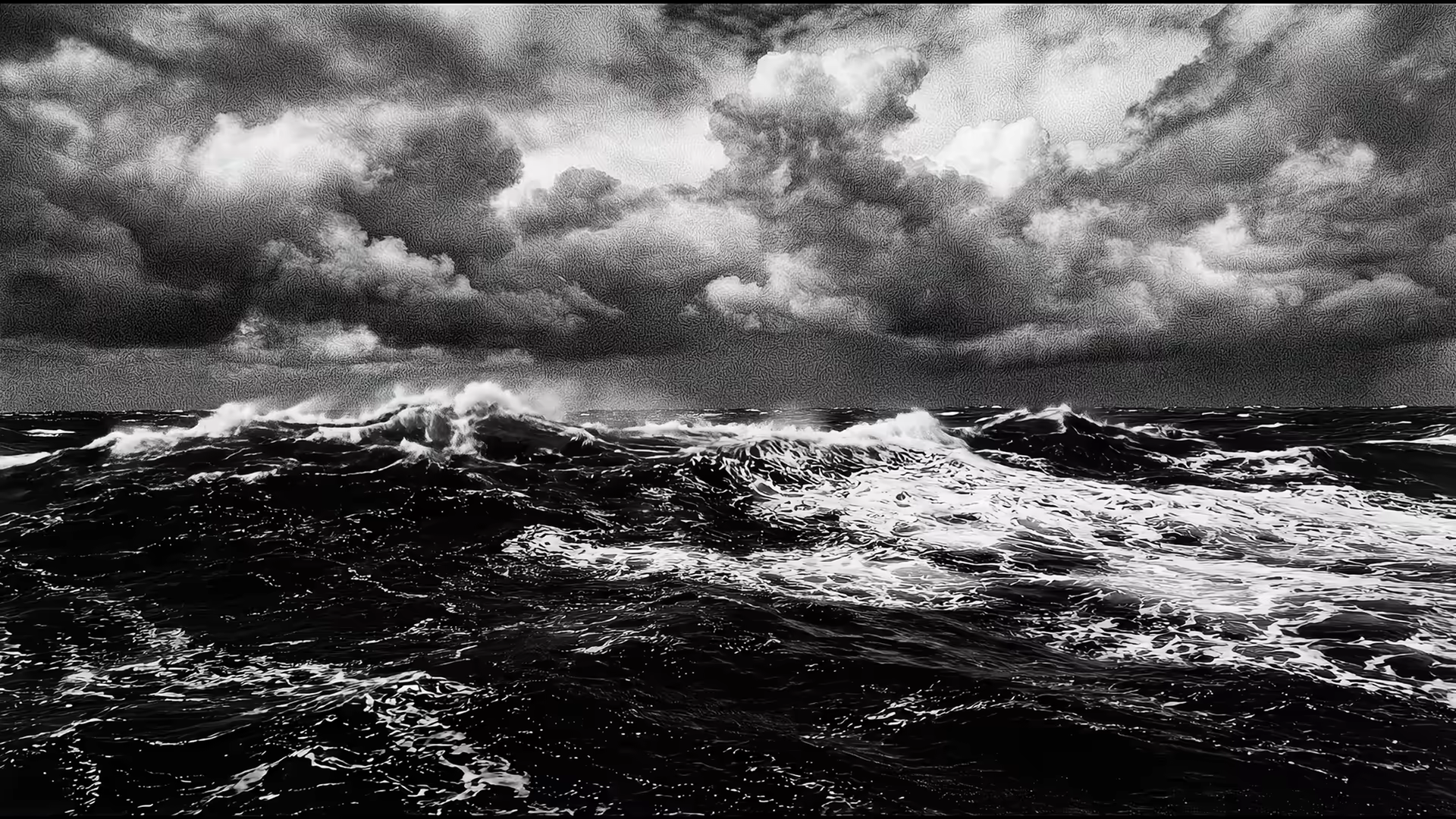 Calm Ocean Black & White 4K Gif Wallpaper