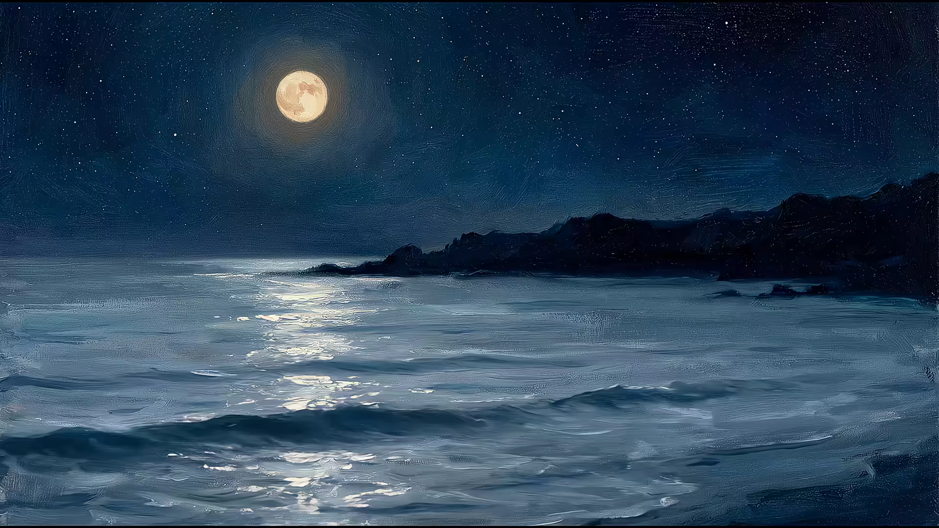 Moon Ocean Romantic 4K Gif Wallpaper