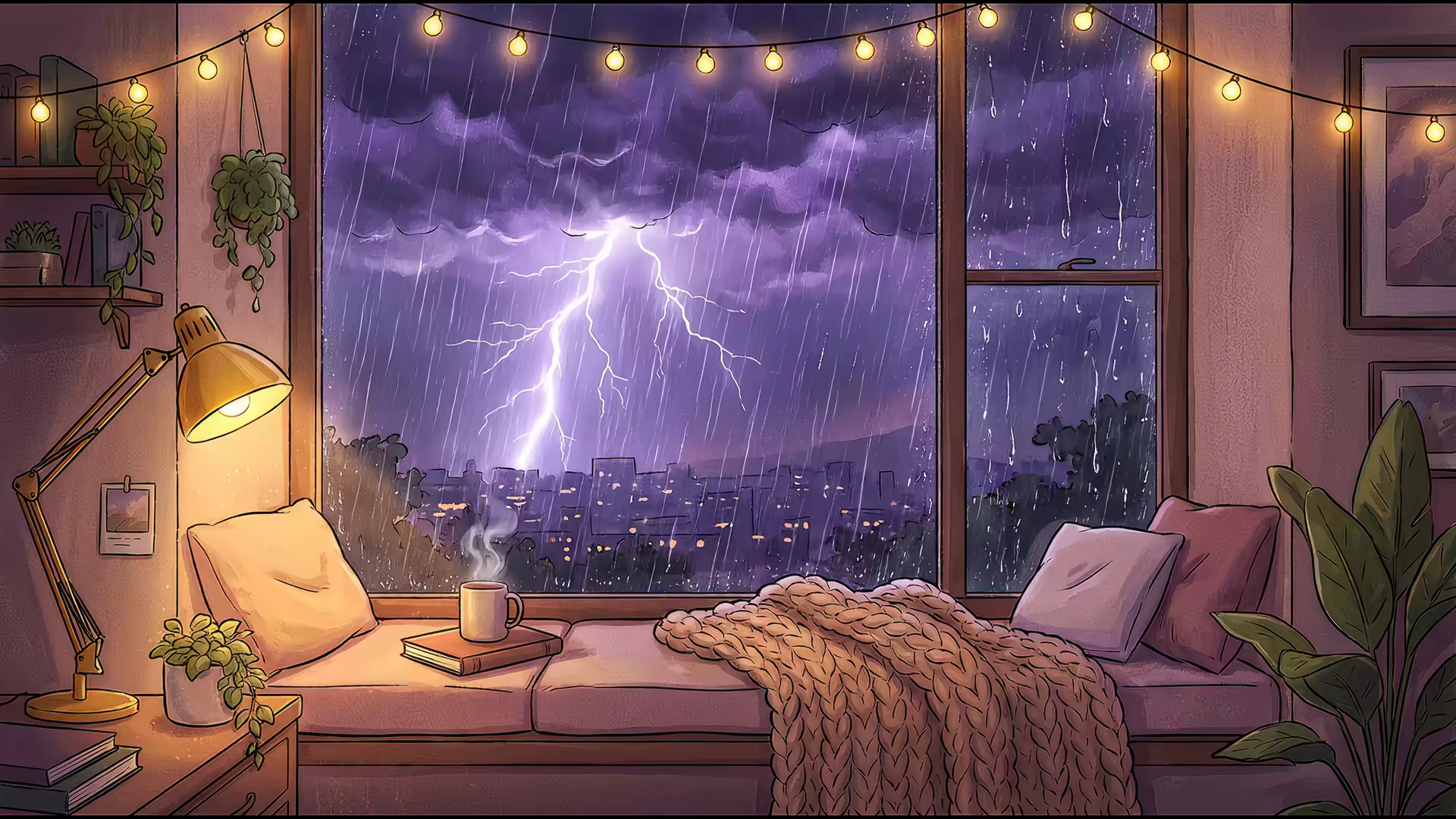 Thunder Lofi 4K Gif Wallpaper