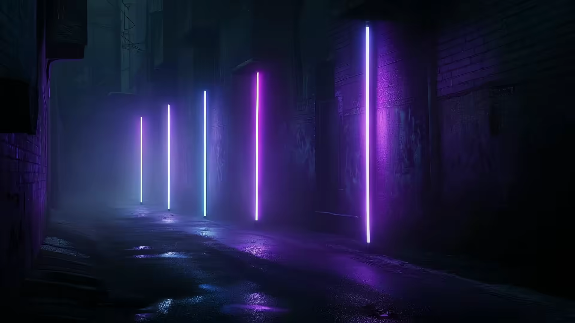 Neon Purple Alley 4K Gif Wallpaper