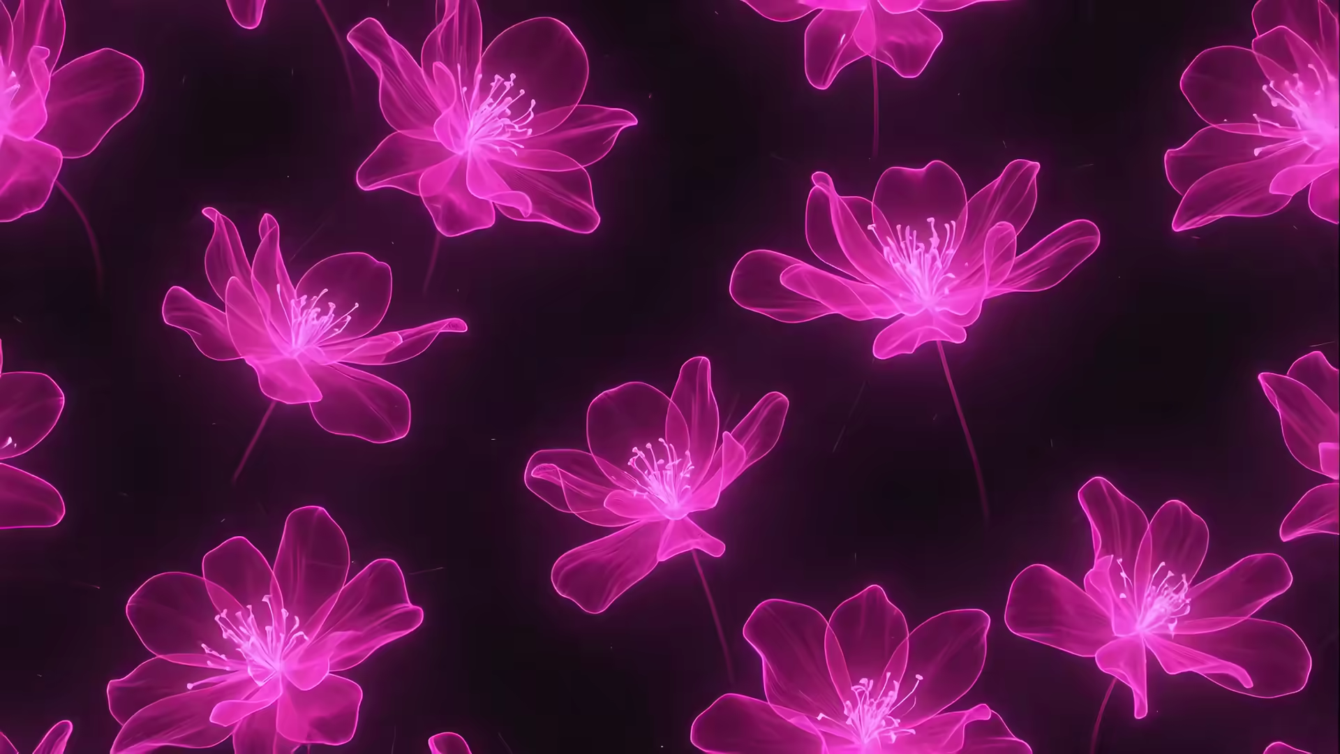 Pink Neon Flower 4K Gif Wallpaper