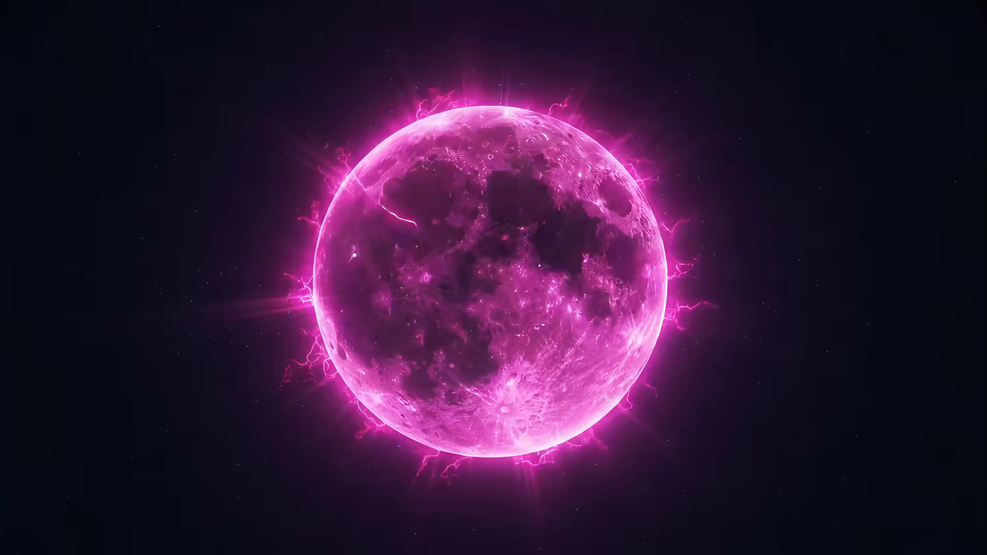 Pink Neon Moon Electric 4K Gif Wallpaper