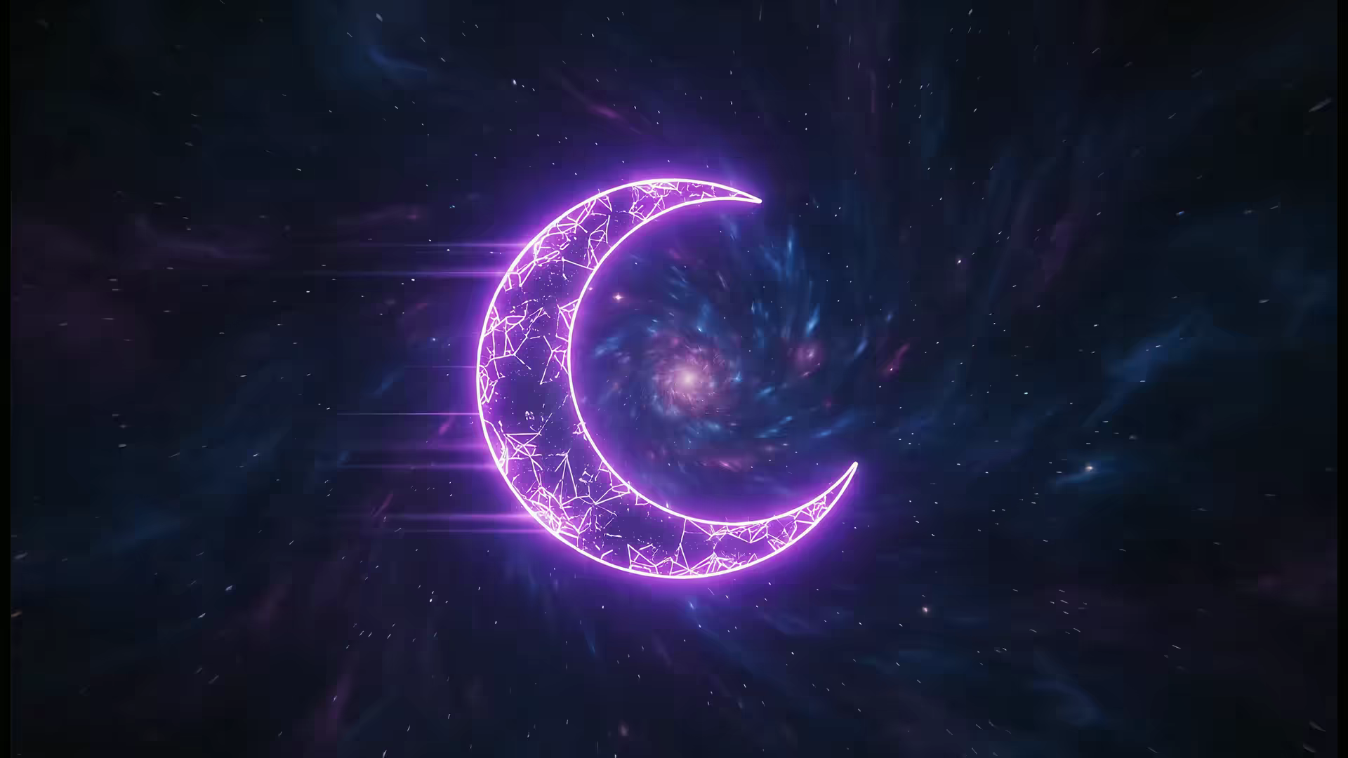 Purple Neon Crescent Moon 4K Gif Wallpaper