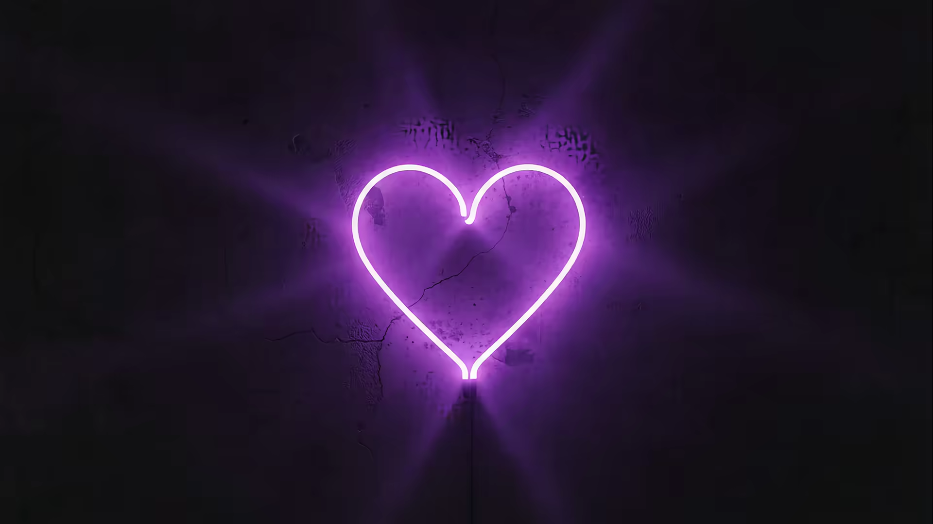 Purple Neon Heart Glow 4K Gif Wallpaper