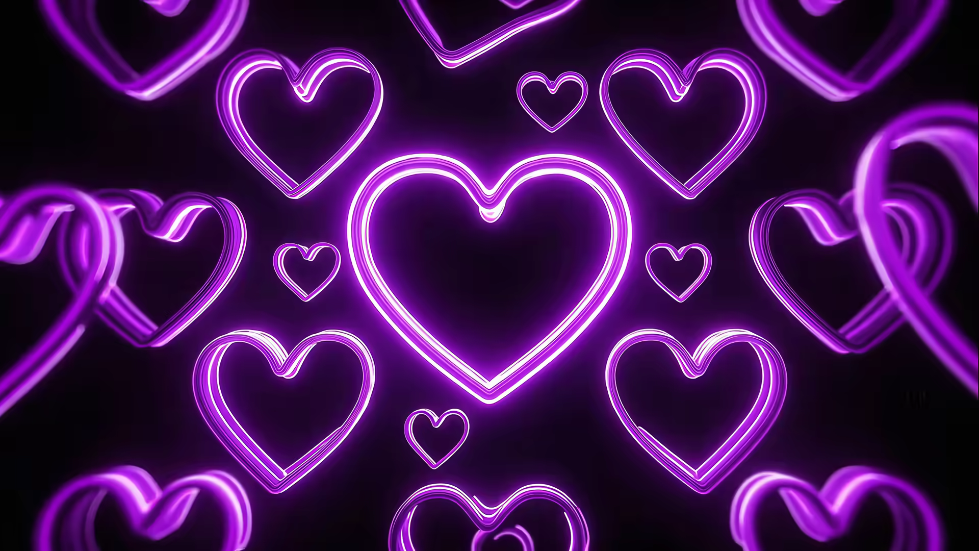 Purple Neon Heart 4K Gif Wallpaper