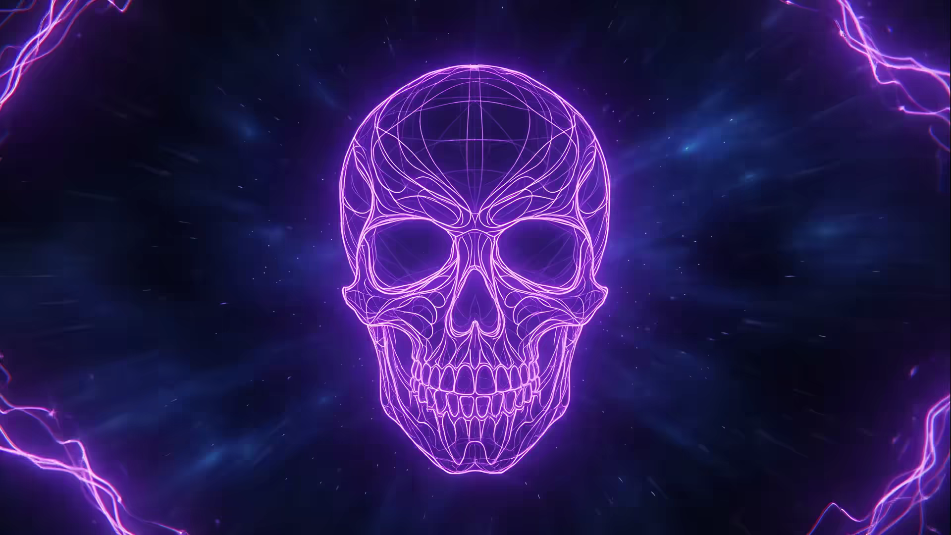 Purple Neon Skull 4K Gif Wallpaper