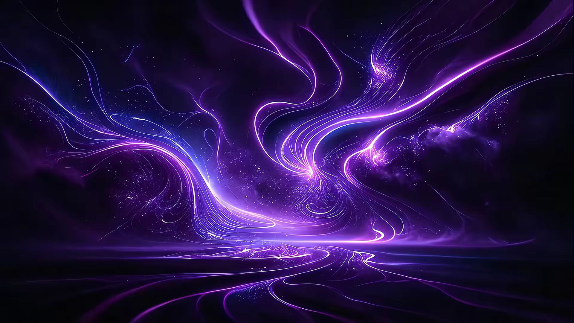 Purple Neon Sky Ribbons 4K Gif Wallpaper
