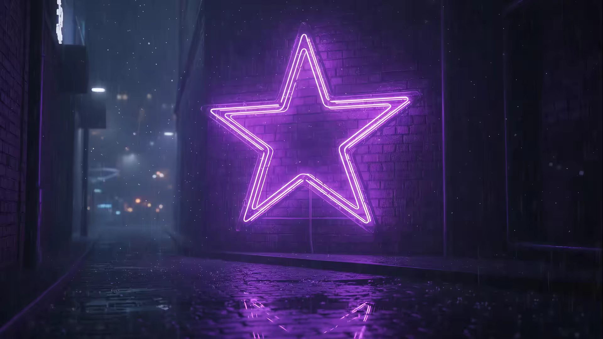 Purple Neon Star Sign 4K Gif Wallpaper