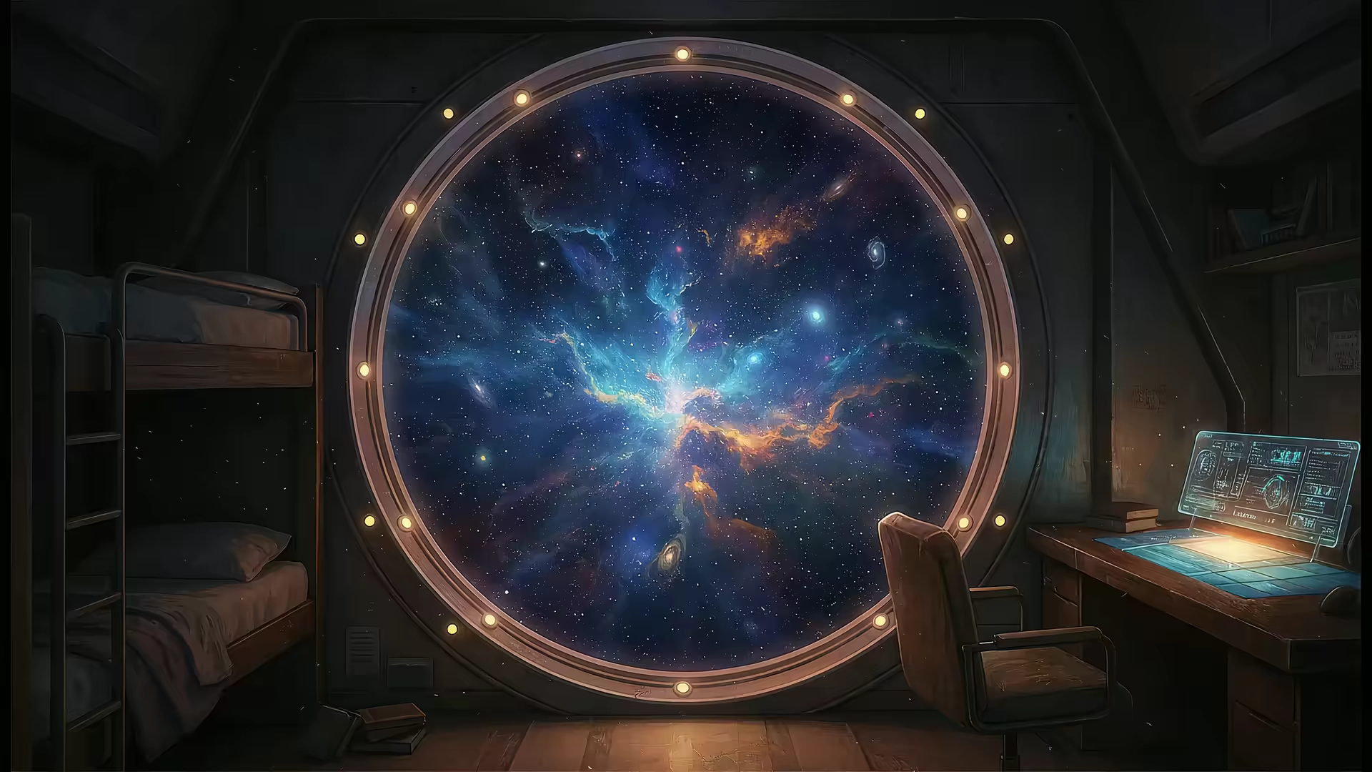 Space Dorm Room 4K Gif Wallpaper