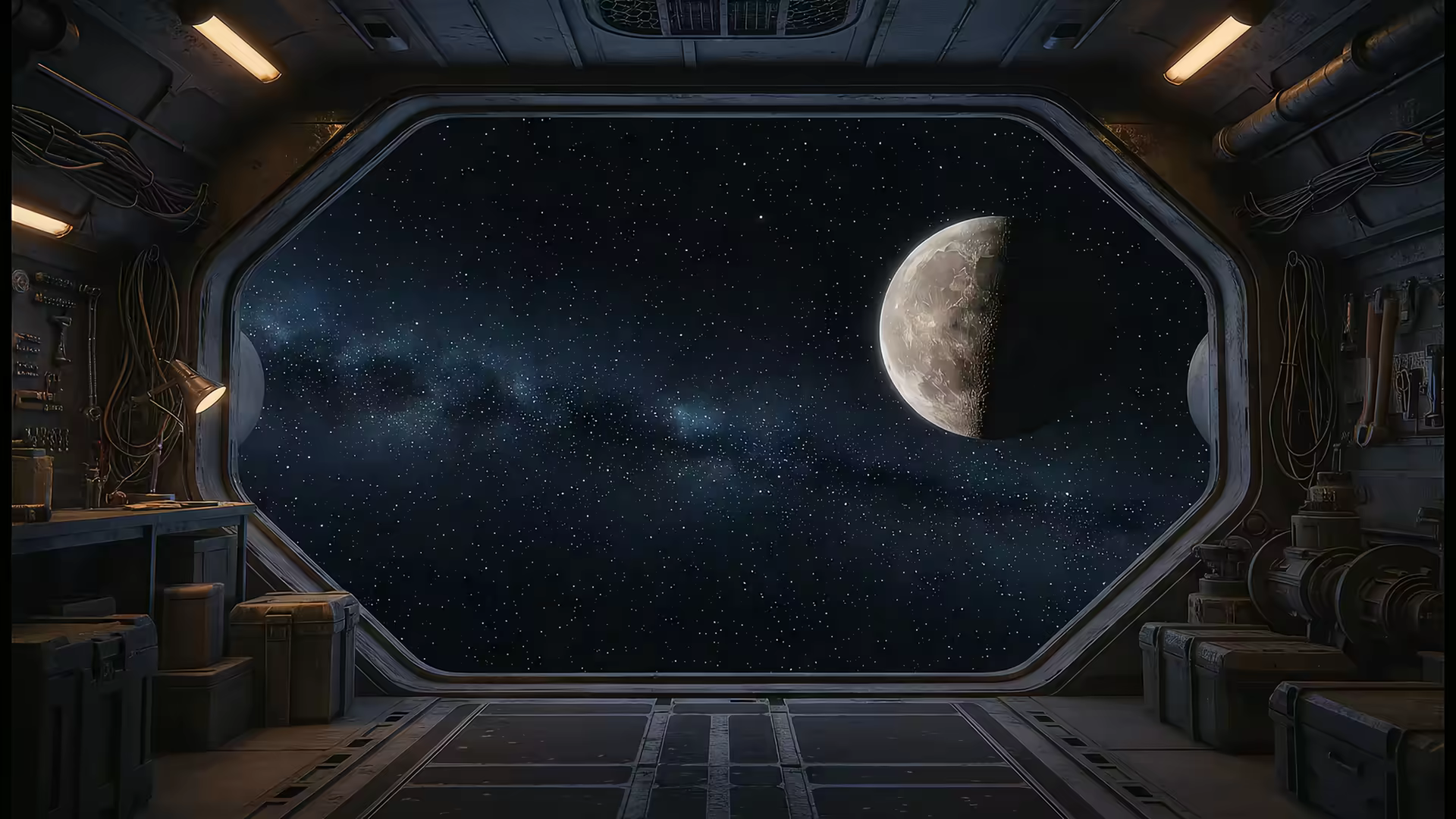 Space Loading Dock 4K Gif Wallpaper