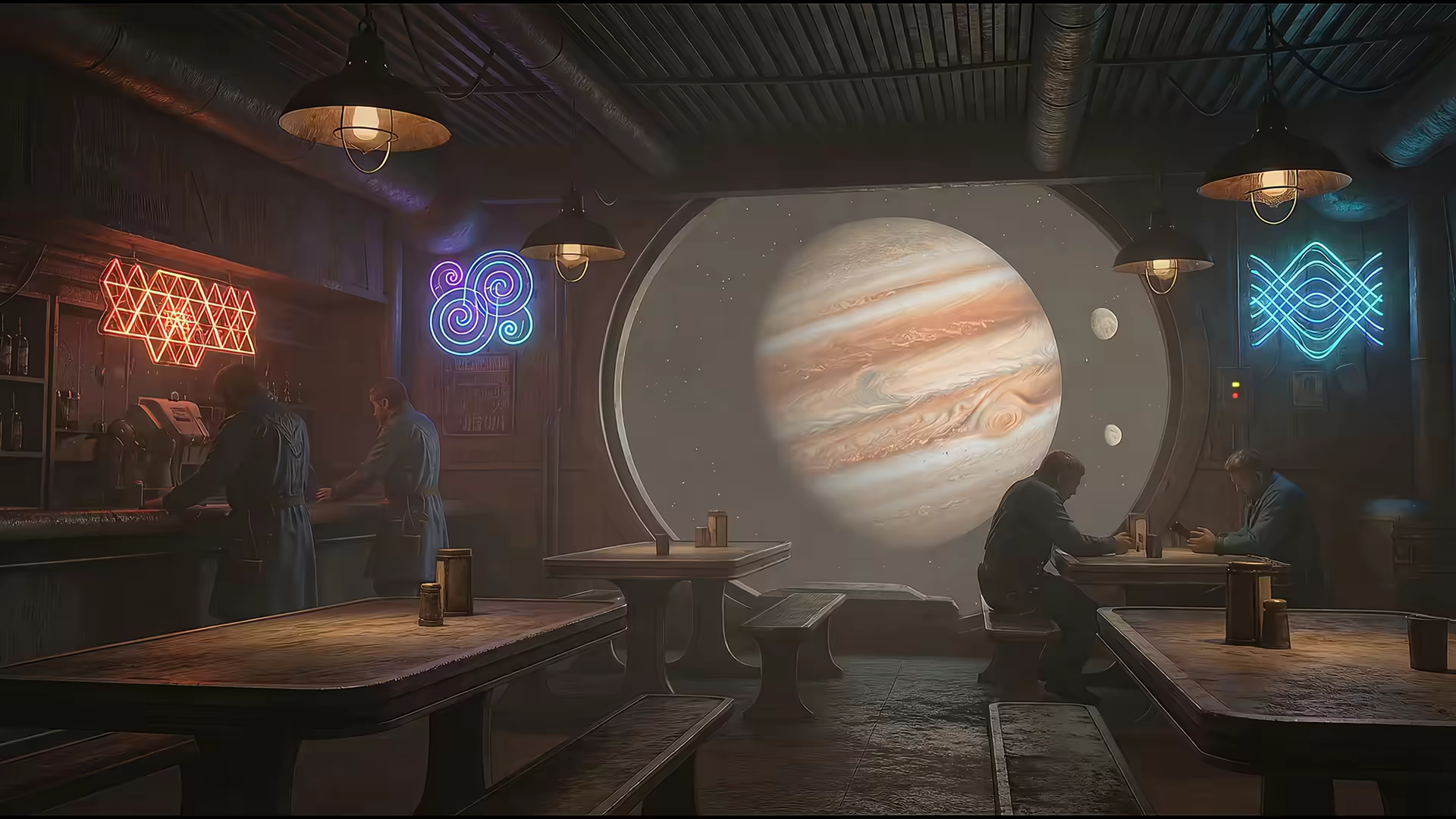 Space Outland Cantina 4K Gif Wallpaper
