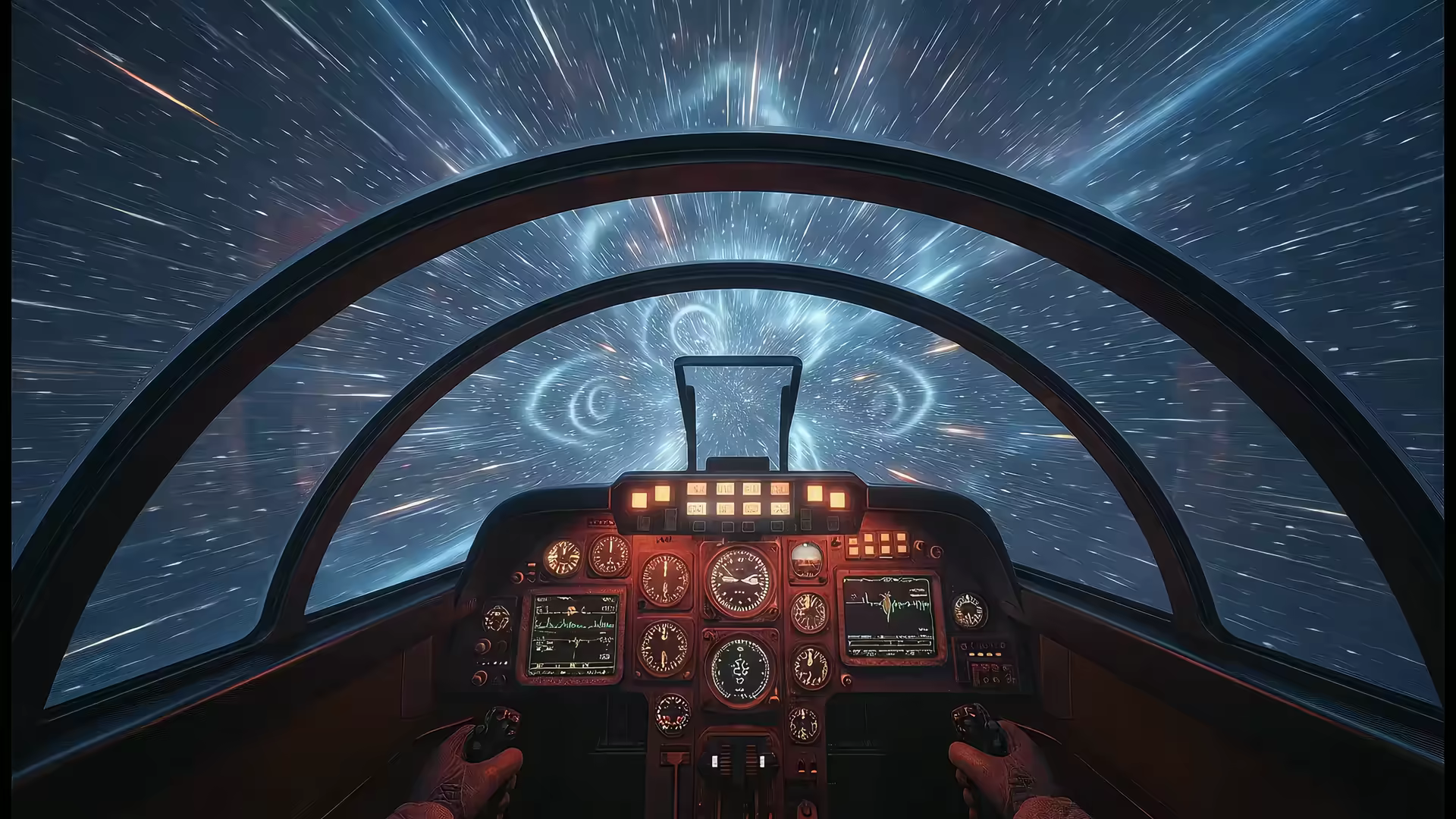 Space Retro Bridge 4K Gif Wallpaper