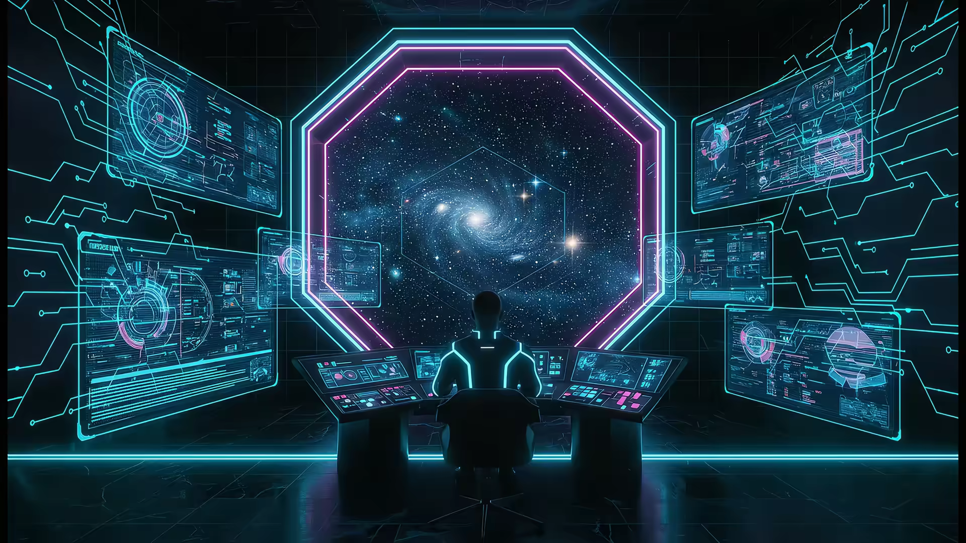 Space Tron Command 4K Gif Wallpaper
