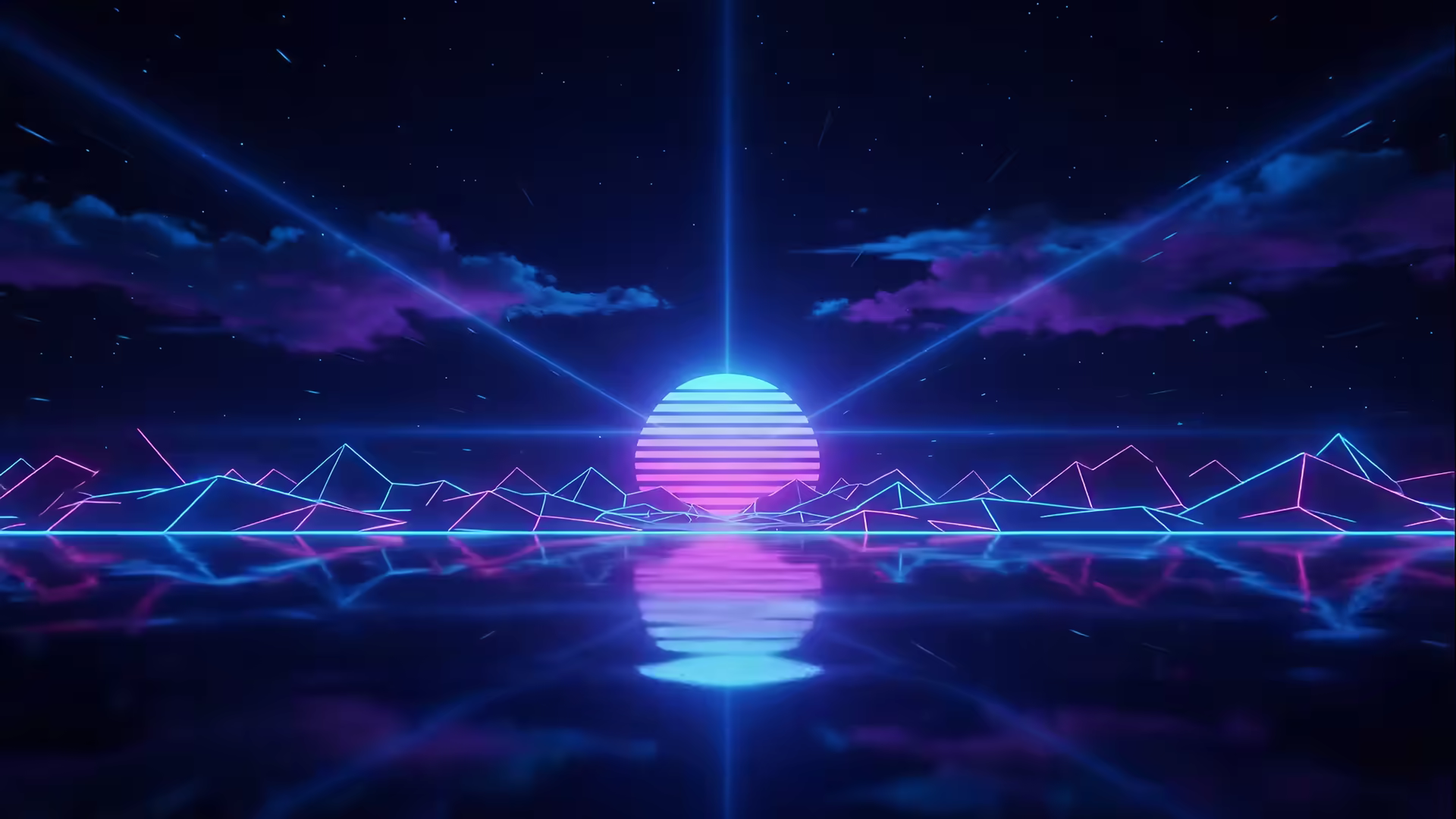 Synthwave Neon Sun 4K Gif Wallpaper
