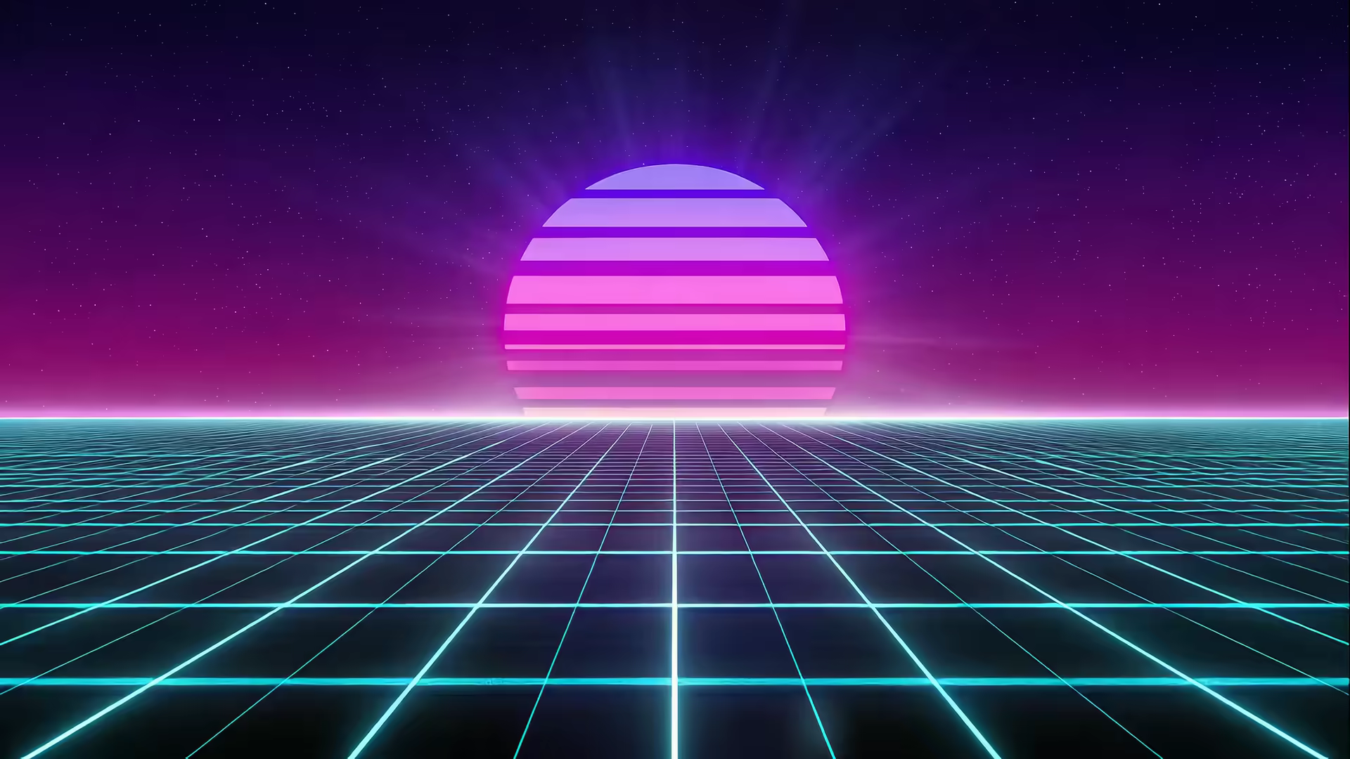 Synthwave Outrun Purple Sun 4K Gif Wallpaper