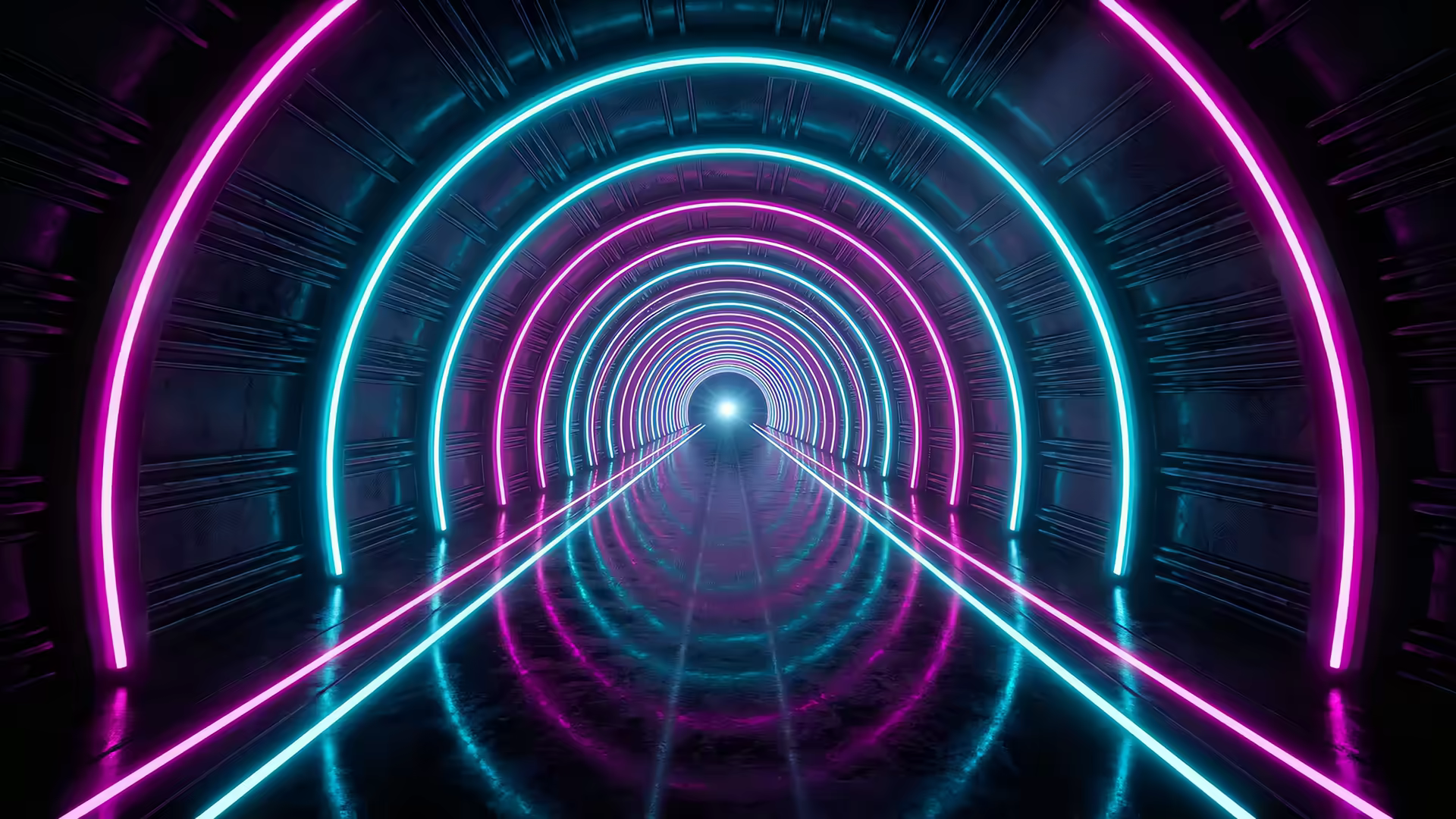 Synthwave Tunnel Neon 4K Gif Wallpaper
