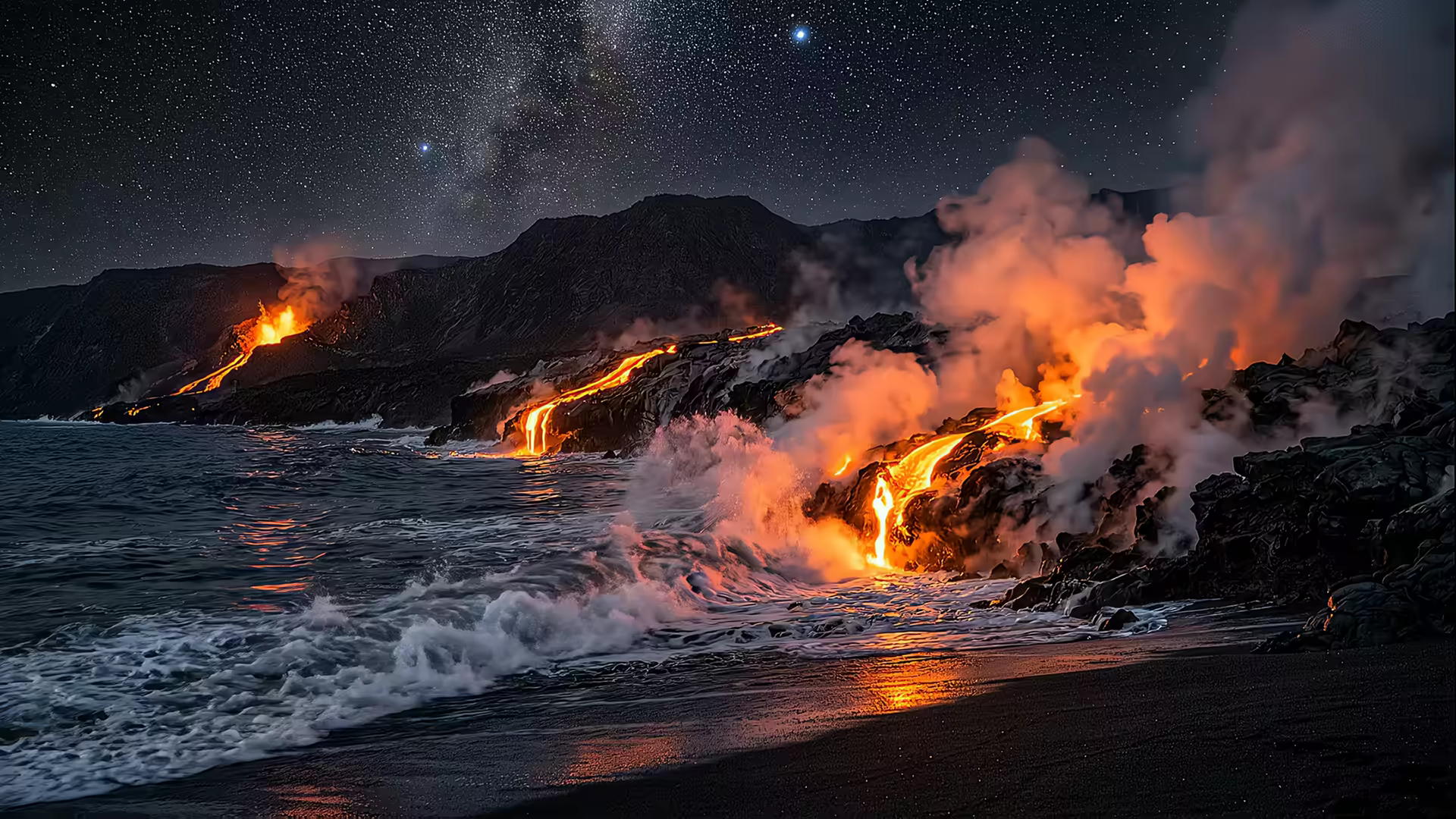 Tropical Volcanic Beach 4K Gif Wallpaper