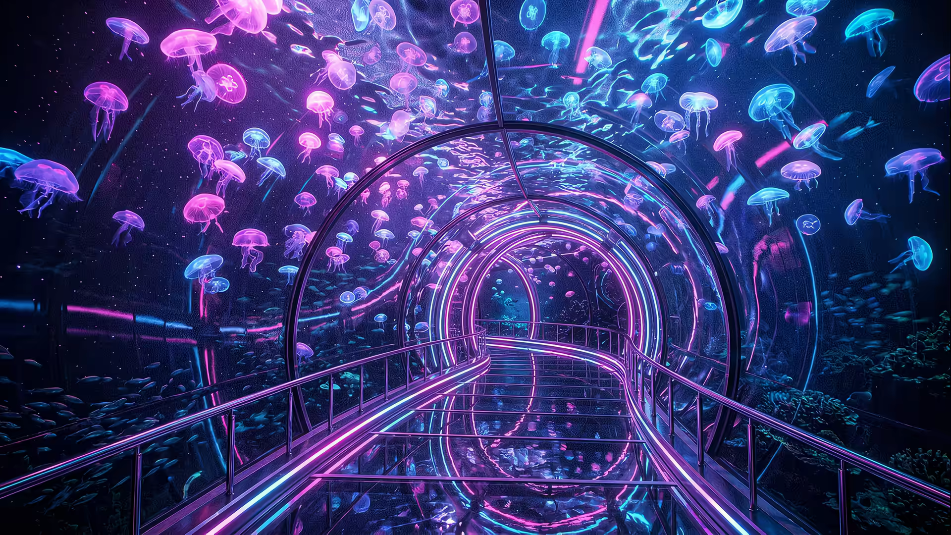 Vaporwave Aquarium 4K Gif Wallpaper