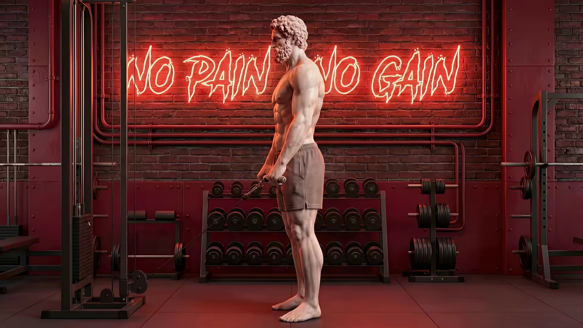 Greek God Cable Curls Workout 4K Gif Wallpaper