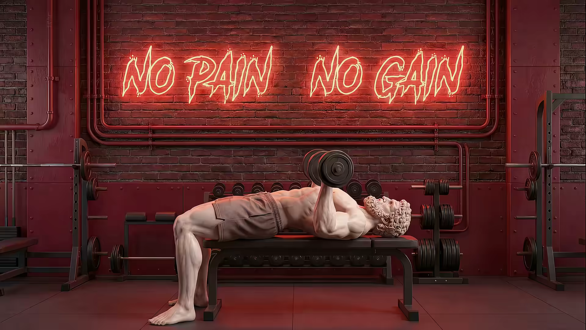 Greek God Dumbbell Bench Press Workout 4K Gif Wallpaper