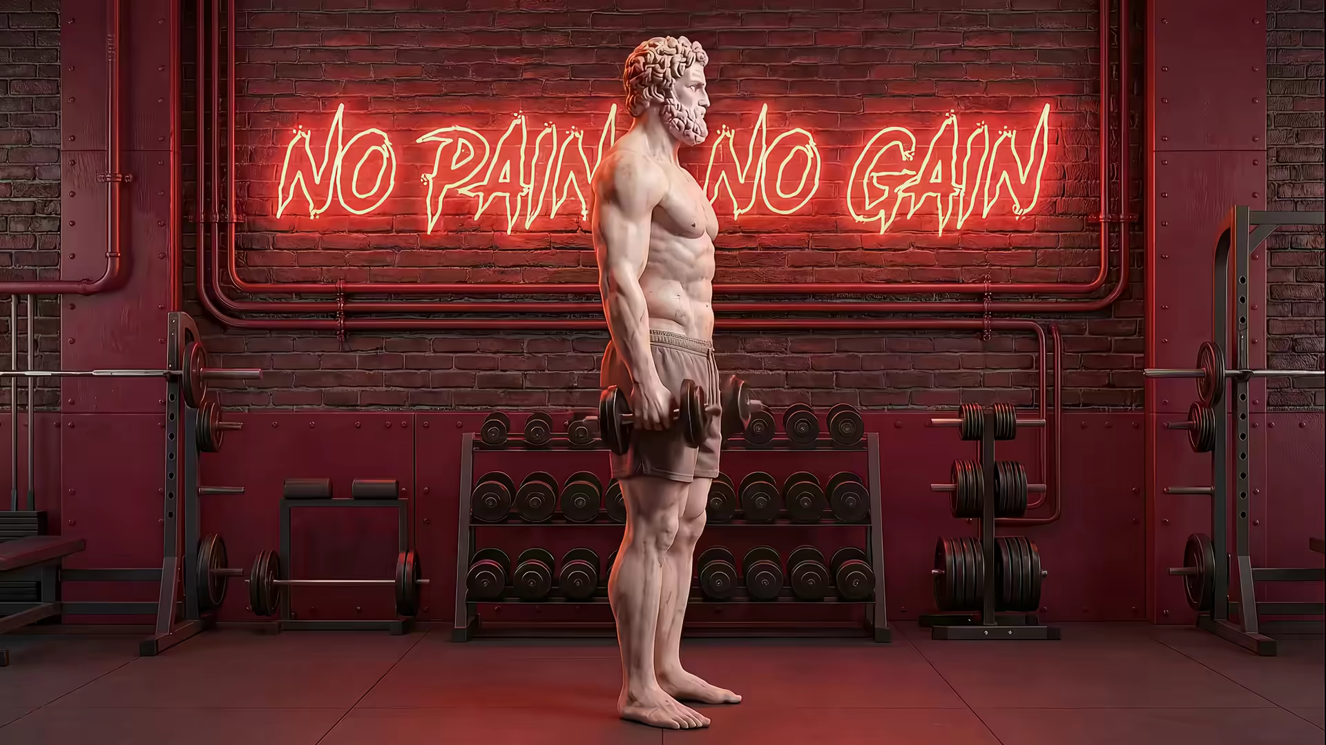 Greek God Hammer Curls Workout 4K Gif Wallpaper